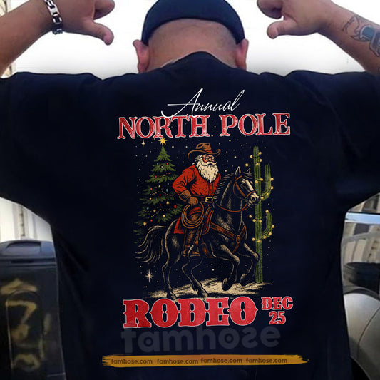 Funny Christmas Cowboy Backside T-shirt, Annual North Pole Tees Xmas Gift For Cowboys