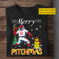 Funny Personalized Christmas Softball T-shirt, Mery Pitchmas Sport Tees Xmas Gift For Softball Lovers