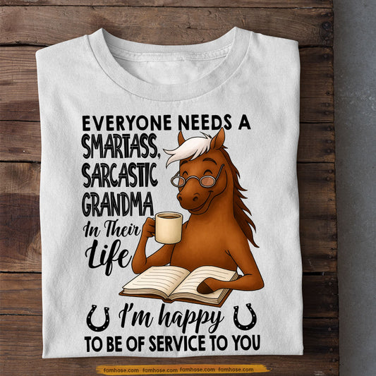 Funny Horse T-shirt, I'm Happy To Be Of Service To You Tees Gift For Horse Lover