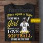 Funny Personalized Softball Girl T-shirt, Once Upon A Time Tees Gift For Softball Lovers