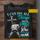 Personalized Hockey & God T-shirt, I Can Do All Things Though Christ Sport Tees Gift For Christians, Hockey Lover