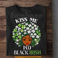 Four-Leaf Clover Irish T-shirt, Kiss Me I'm Black Irish Tees St Patrick's Day Gift For Irish Lover