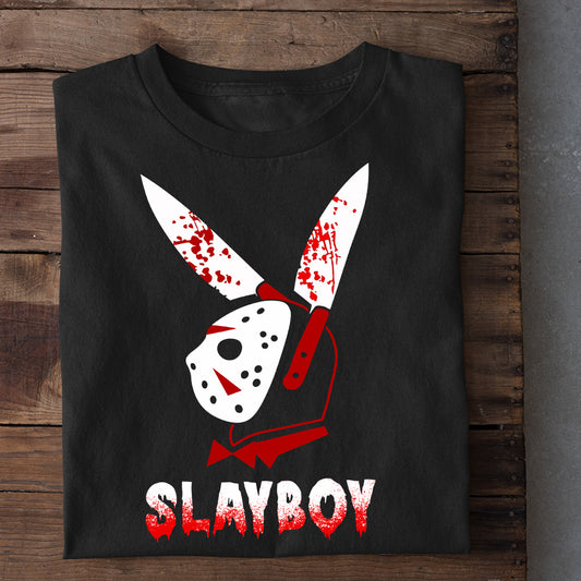 Halloween Hockey T-shirt, Slayboy Tees Spooky Season Gift For Hockey Lovers