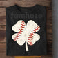 Four-Leaf Clover Baseball T-shirt, Lucky Shamrock Baseball Tees St Patrick's Day Gift For Baseball Lovers