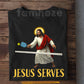 Funny Pickleball Jesus T-shirt, Jesus Serves Sport Tees Gift For Pickleball Lover