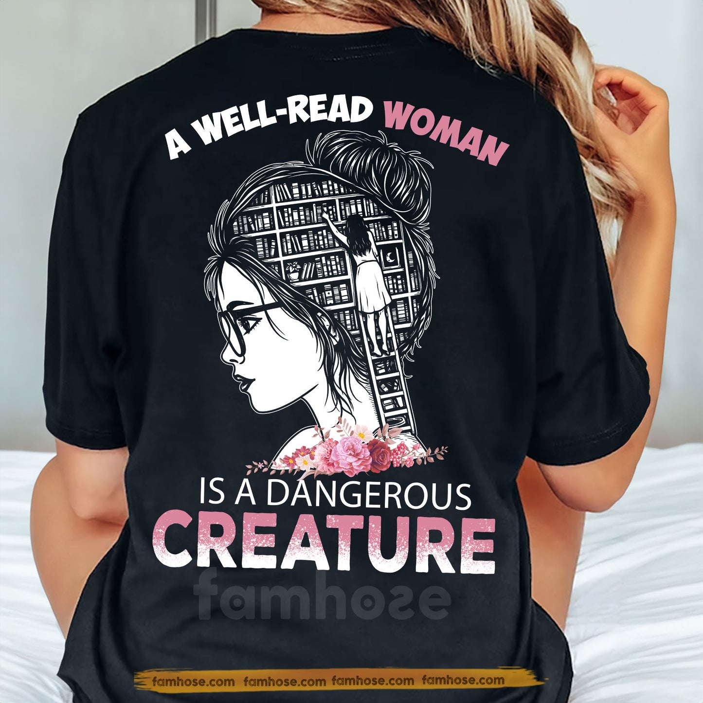 Funny Reading Girl Backside T-shirt, A Well-Read Woman Tees Gift For Reading Lover