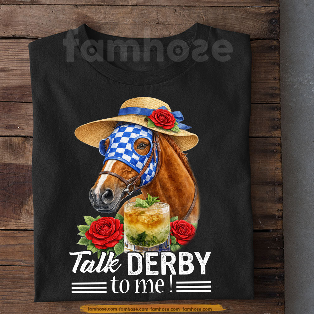 Secretariat Horse T-shirt, Talk Derby To Me Tees Gift For Horse Racing Lovers, Fan Of Kentucky Derby
