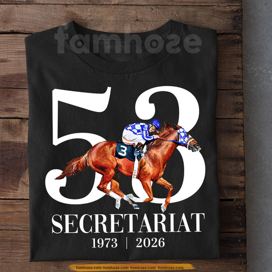 Secretariat Horse T-shirt, 1973 53 Anniversary 2026 Tees Gift For Horse Racing Lovers, Fan Of Kentucky Derby
