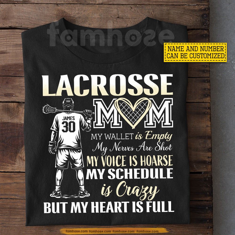 Personalized Lacrosse Mom T-shirt, My Wallet Is Empty Tees Mother's Day Gift For Lacrosse Lovers