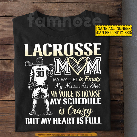 Personalized Lacrosse Mom T-shirt, My Wallet Is Empty Tees Mother's Day Gift For Lacrosse Lovers