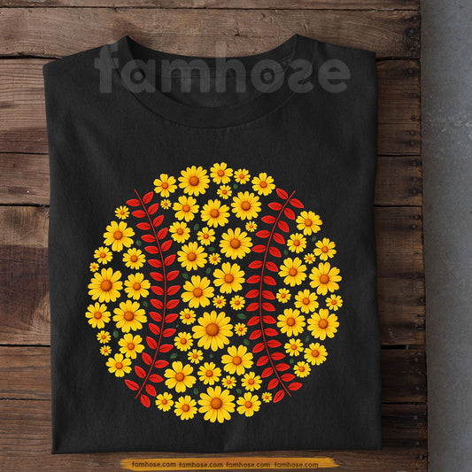 Softball T-shirt, Softball Flower Pattern Tees Gift For Softball Lover