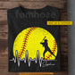 Personalized Softball T-shirt, Softball Player Heartbeat Tees Gift For Softball Lover