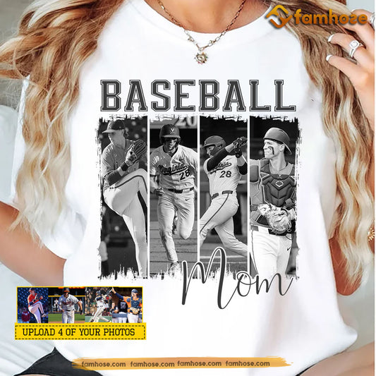Personalized Baseball Mom Son T-shirt, Baseball Game Day Tees Gift For Baseball Lover