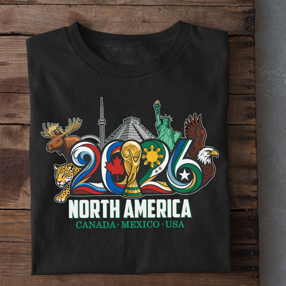 International Soccer Tournament 2026 T-shirt, North America Canada Mexico USA Football Tournament 2026 Tees Sport Gift