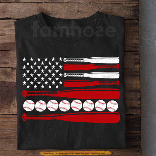 Baseball July 4th T-shirt, Baseball American Flag Tees Independence Day Gift For Baseball Lover