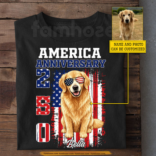 July 4th Dog USA 250 Anniversary T-shirt, Red White And Woof Tees Independence Day Gift For Dog Lover