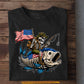 July 4th Fishing T-shirt, Skeleton Fishing Tees Independence Day Gift For Fishing Lover