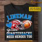 Funny Personalized Football Boy T-shirt, Lineman Sport Tees Gift For Football Lovers