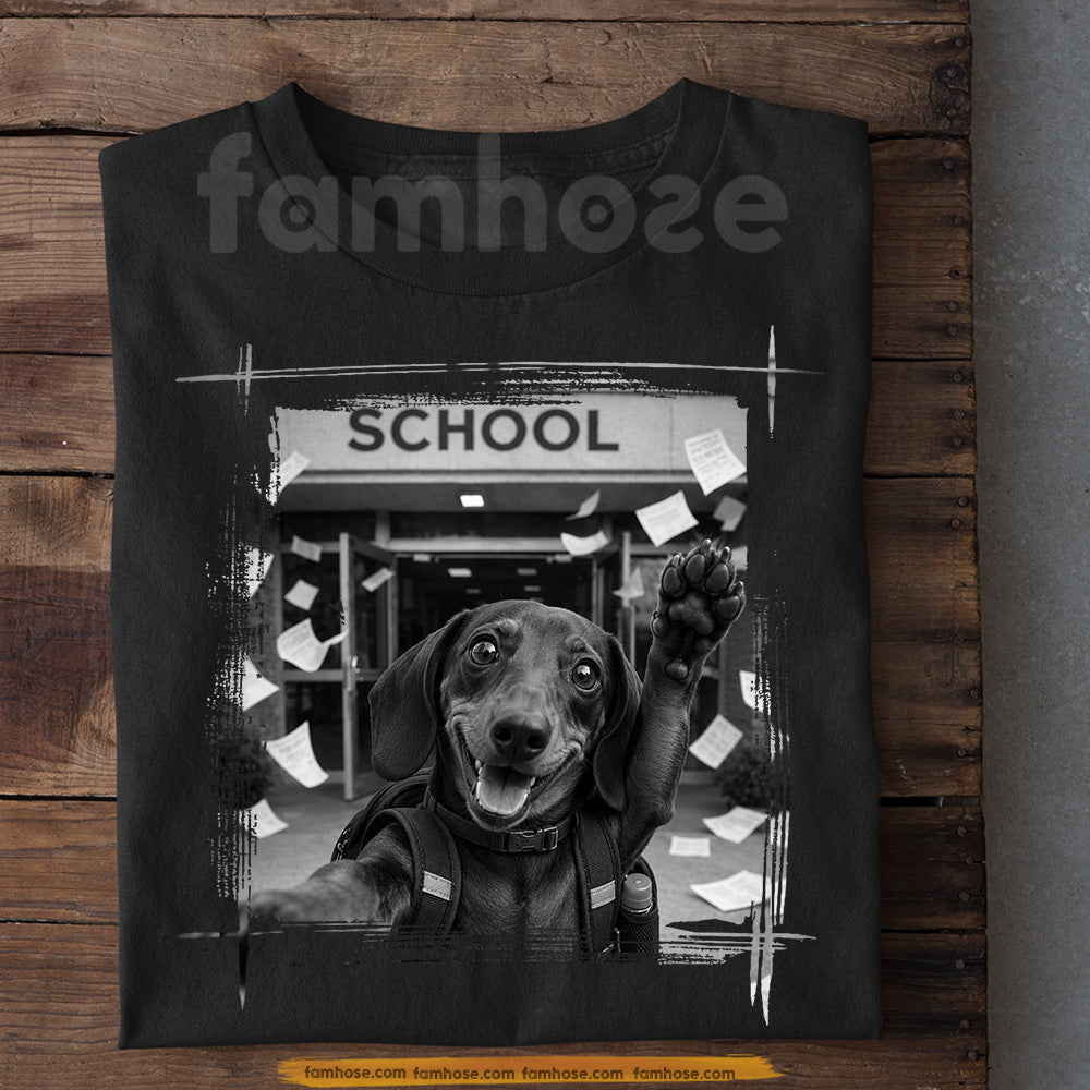 Funny Dachshund Dog First Day Of School T-shirt, Ready To Learn Or Cause Chaos Back To School Tees Student Gift For Dachshund Dog Lover
