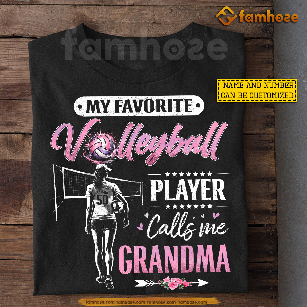 Funny Personalized Volleyball Grandma T-shirt, My Favorite Volleyball Player Tees Mother's Day Gift For Volleyball Lover