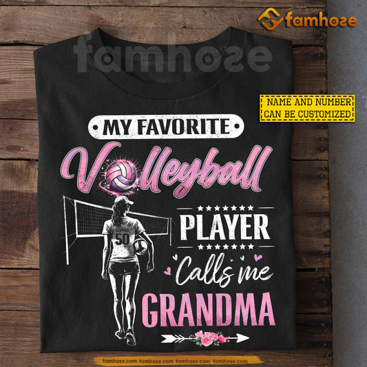 Funny Personalized Volleyball Grandma T-shirt, My Favorite Volleyball Player Tees Mother's Day Gift For Volleyball Lover