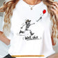 Funny Halloween Cowboy Skeleton T-shirt, Well, Shit… There Goes My Balloon Tees Spooky Season Gift For Cowboys