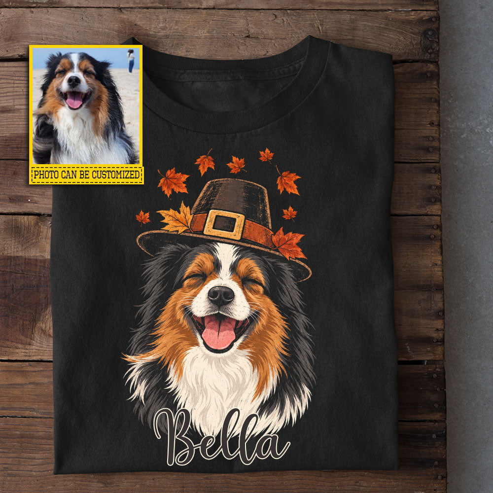 Personalized Thanksgiving Dog T-shirt, Thankful For This Face Tees Fall Season Autumn Gift For Dog Lover