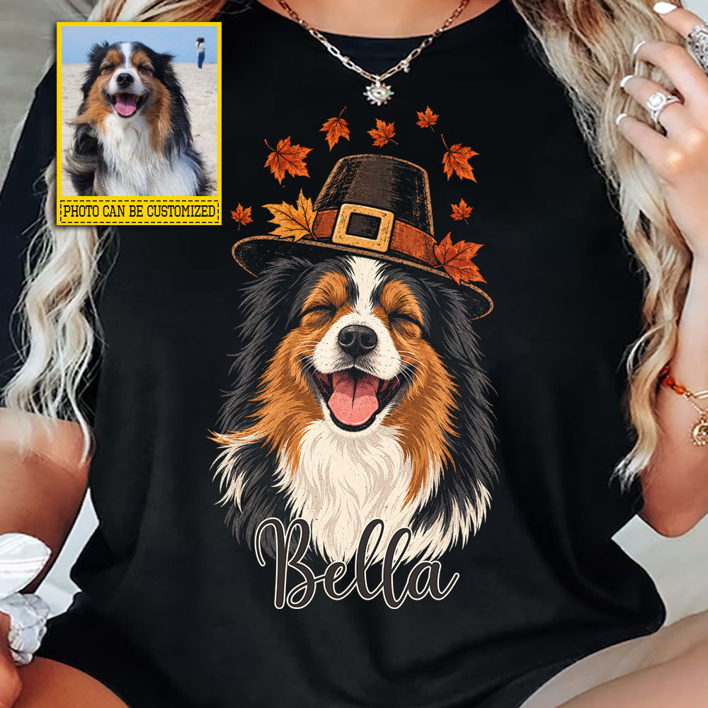Personalized Thanksgiving Dog T-shirt, Thankful For This Face Tees Fall Season Autumn Gift For Dog Lover