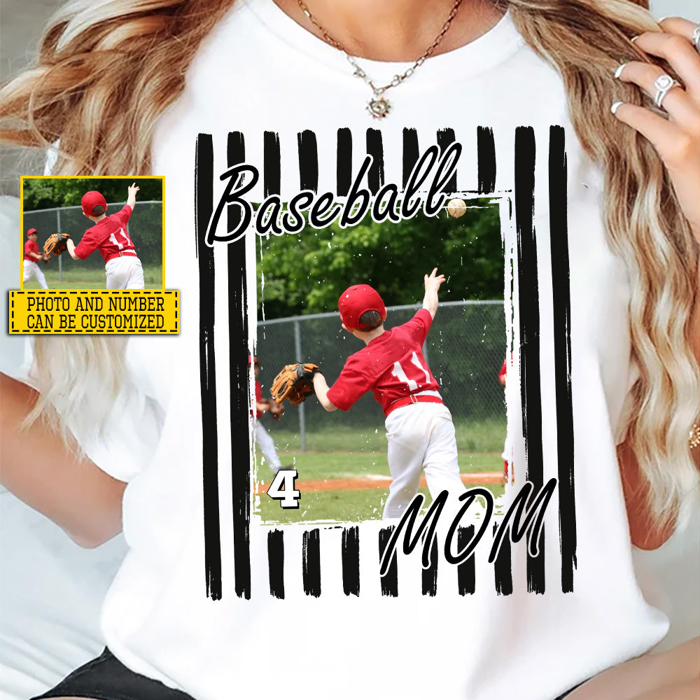 Personalized Baseball Mom T-shirt, My Favorite Baseball Player Calls Me Mom Sport Tees Gift For Baseball Lover