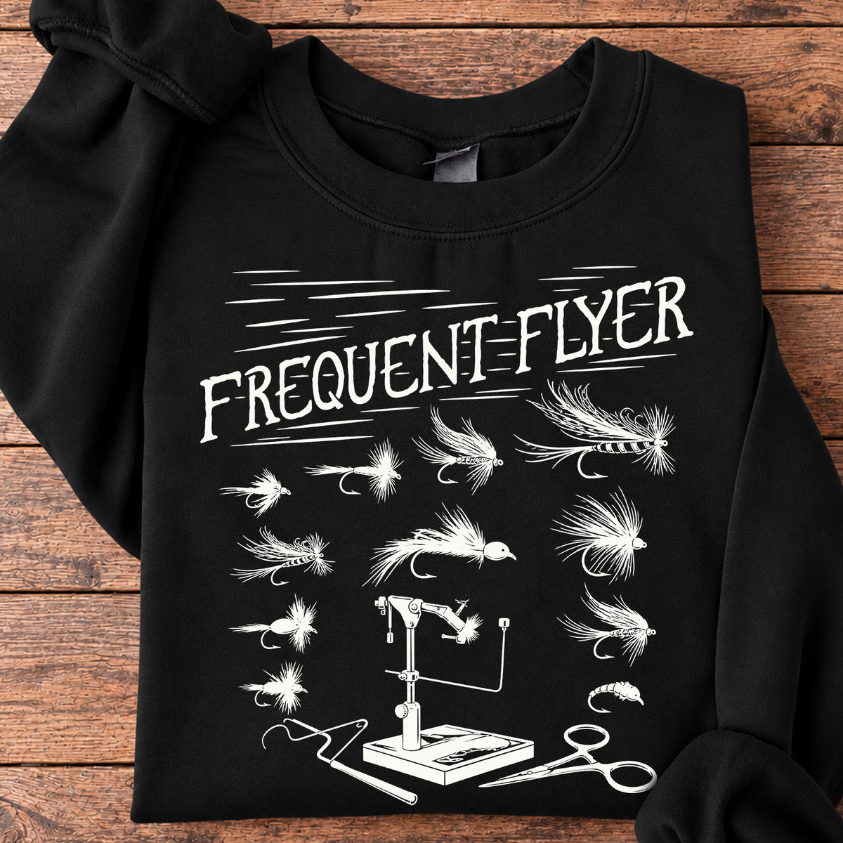 Fly Fishing Sweatshirt, Frequent Flyer Crewneck Sweatshirt Gift For Fly Fishing Lovers