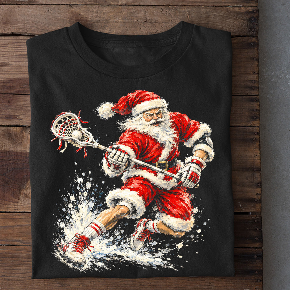 Christmas Santa Lacrosse Sweatshirt, Santa's Got Lax Skills Crewneck Sweatshirt Xmas Gift For Lacrosse Lover