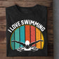 Personalized Swimming T-shirt, I Love Swimming Vintage Sport Tees Gift For Swimming Lovers