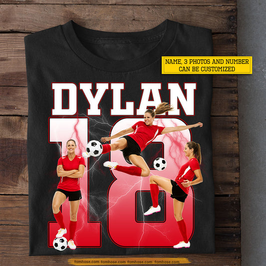 Personalized Soccer T-shirt, Three Moments One Number One Legacy Sport Tees Gift For Soccer Lover