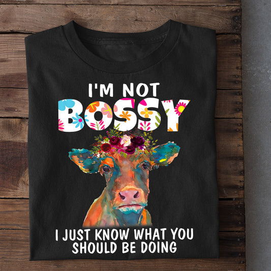 Funny Cow T-shirt, I'm Not A Bossy Tees Gift For Cow Lovers