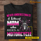 Personalized Biker Tattooed Mom T-shirt, Never Underestimate A Tattooed Mom Tees Mother's Day Gift For Mom From Biker Boy Girl, Motorcycle Lovers