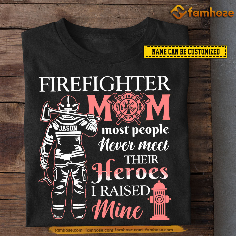 Personalized Firefighter Mom Son T-shirt, Firefighter Mom, Cool Mother's Day Gift For Mom From Firefighter Boy