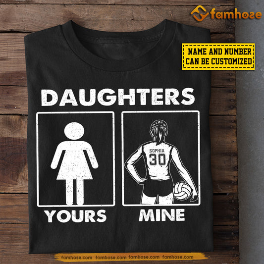 Personalized Volleyball Mom Daughter T-shirt, Daughters Yours Vs Mine Tee Mother's Day Gift For Mom From Volleyball Girl