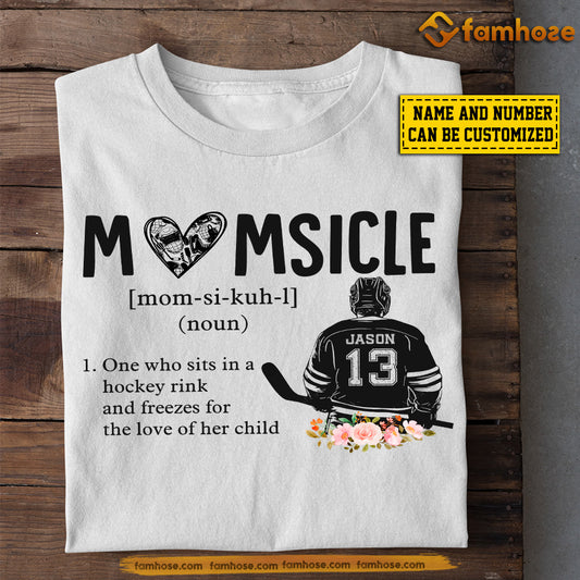 Personalized Hockey Mom Son T-shirt, Momsicle Sport Tee Mother's Day Gift For Mom From Hockey Boy