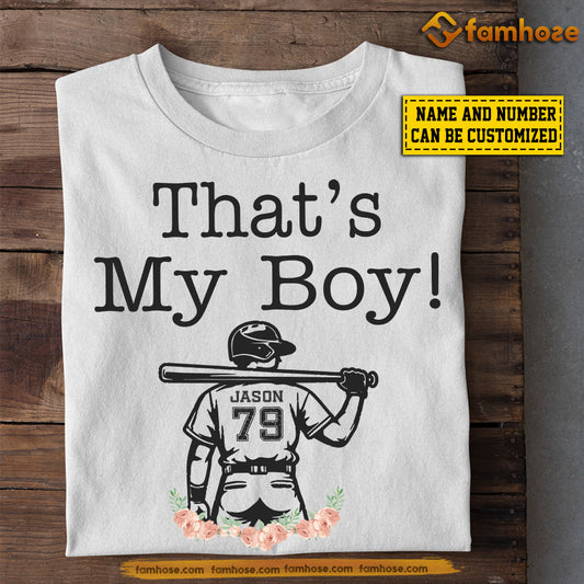 Personalized Baseball Mom Son T-shirt, That's My Boy Sport Tee Mother's Day Gift For Mom From Baseball Boy