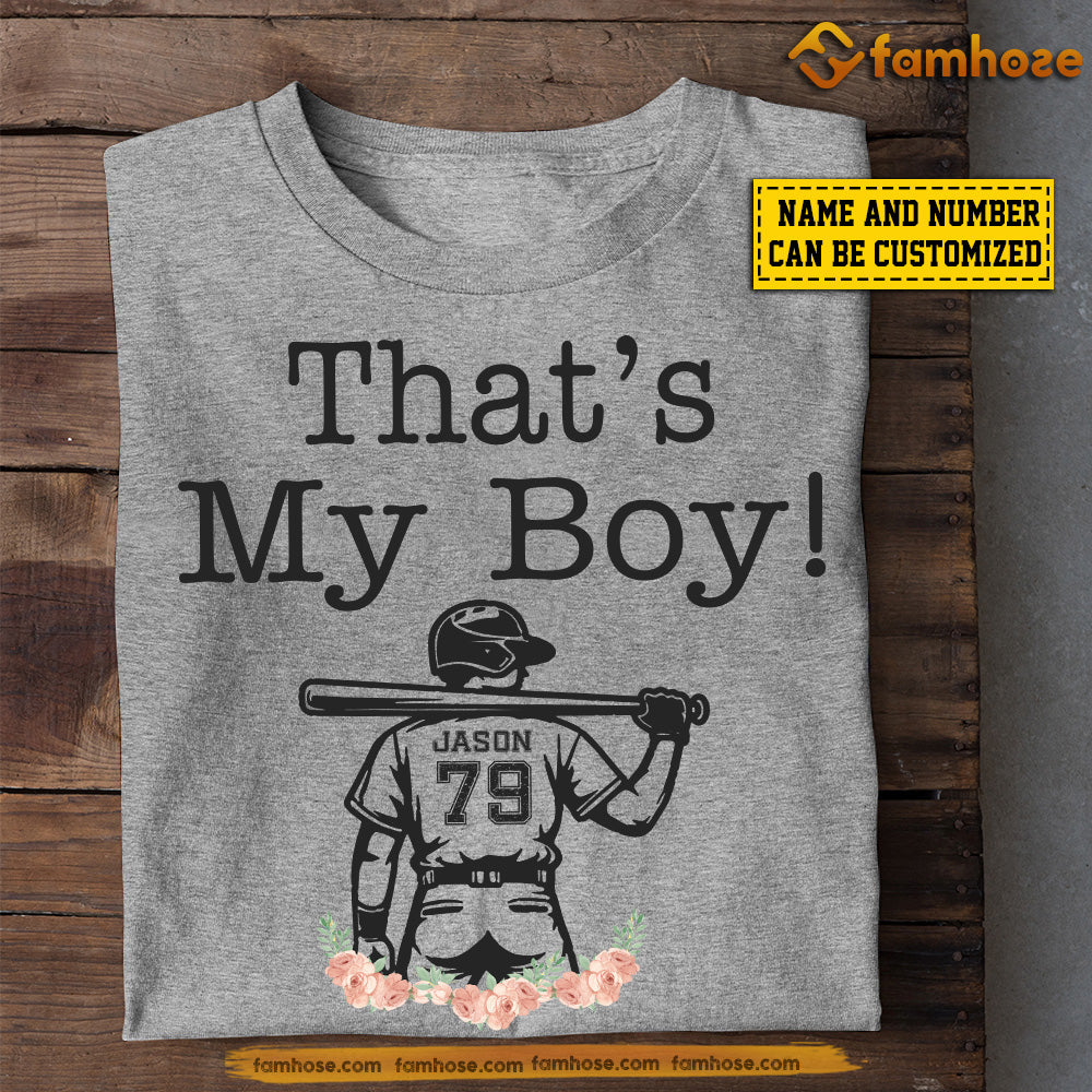 Personalized Baseball Mom Son T-shirt, That's My Boy Sport Tee Mother's Day Gift For Mom From Baseball Boy