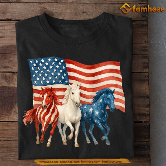 Horse July 14th T-shirt, Patriotic Horse Tees July 14th Gift For Horse Lovers, American Lovers