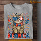 Funny July 4th Cat T-shirt, Meowica Tees Gift For Cat Lovers