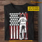 Personalized July 4th Baseball T-shirt, American Flag Made Of Baseball Tees Gift For Baseball Lovers