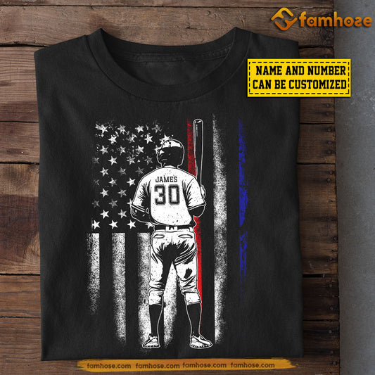 Personalized July 4th Baseball T-shirt, Stars, Stripes & Home Runs Tees Gift For Baseball Lovers