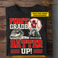 Funny Personalized Back To School Baseball Boy Kid T-shirt, Batter Up Sport Tees Gift For Baseball Lovers