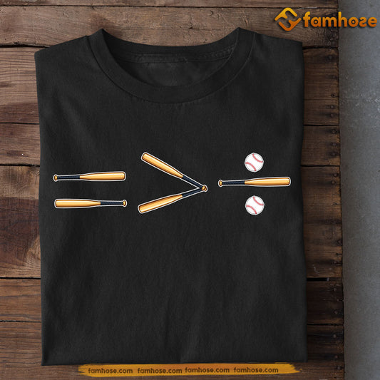 Baseball T-shirt, Minimalist Baseball Math Joke Tees Gift For Baseball Lovers
