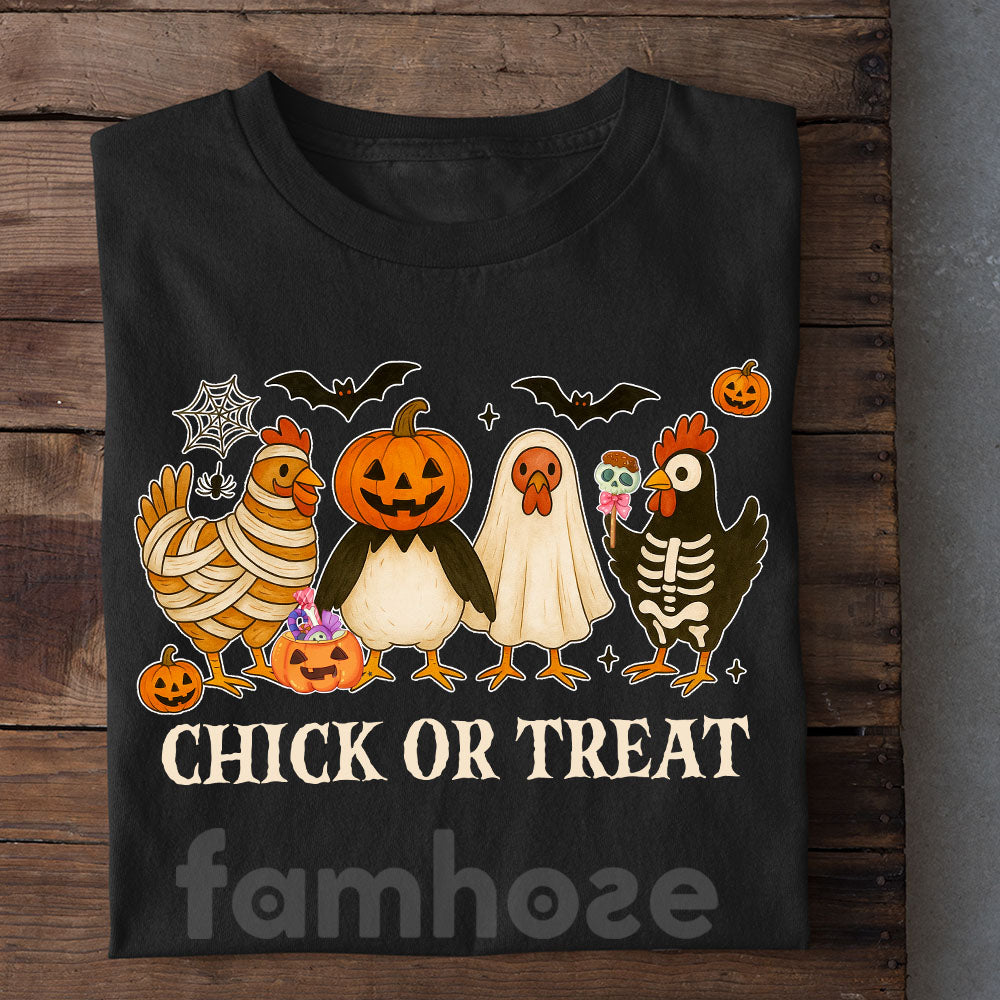 Funny Halloween Chicken T-shirt, Chick Or Treat, Spooky Season Gift For Chicken Lovers