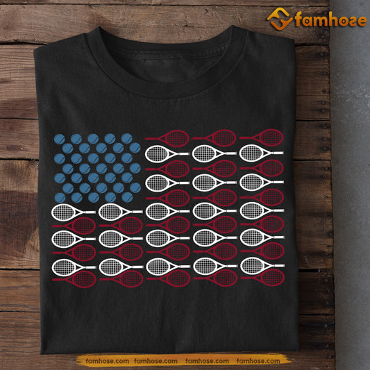 July 4th Tennis T-shirt, Tennis USA Flag, Independence Day Gift For Tennis Lovers, Tennis Players
