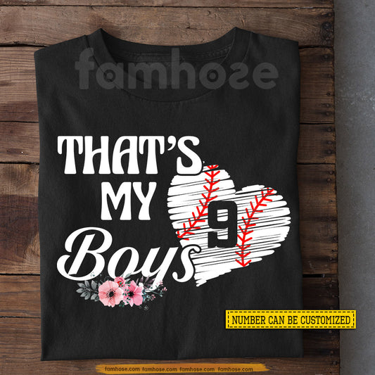 Personalized Baseball T-shirt, That's My Boys Sport Tees Gift For Baseball Lovers