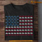 Motorcycle July 4th T-shirt, American Flag Made Of Motorcycle Tees Gift For Motorcycle Lovers